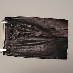 William B Two Tone Lamb Leather Pencil Skirt 8 Office Preppy